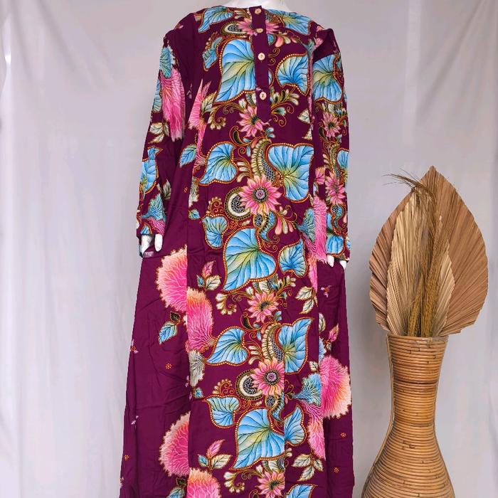 Longdress Abaya Ld 130 Kencana Ungu Label Biru