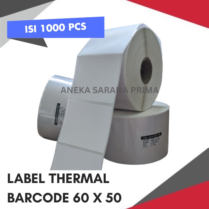 

pintar- LABEL THERMAL 60x50 STICKER ETIKET 60 X 50 1000PCS BARCODE