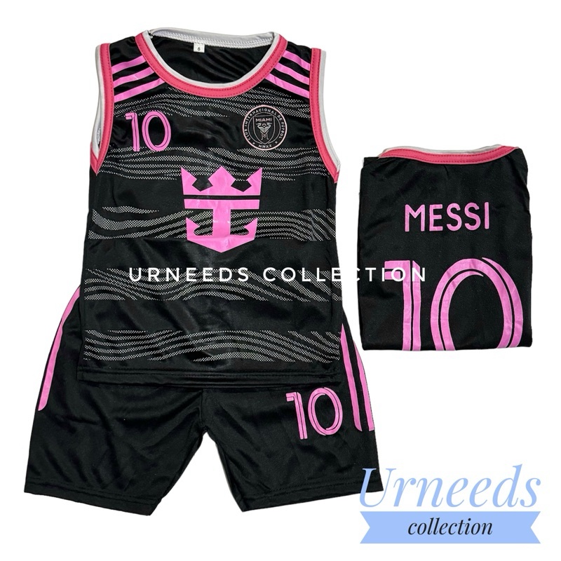 SETELAN BAJU JERSEY SINGLET SEPAK BOLA TERBARU SET ANAK INTRMIAMI HITAM
