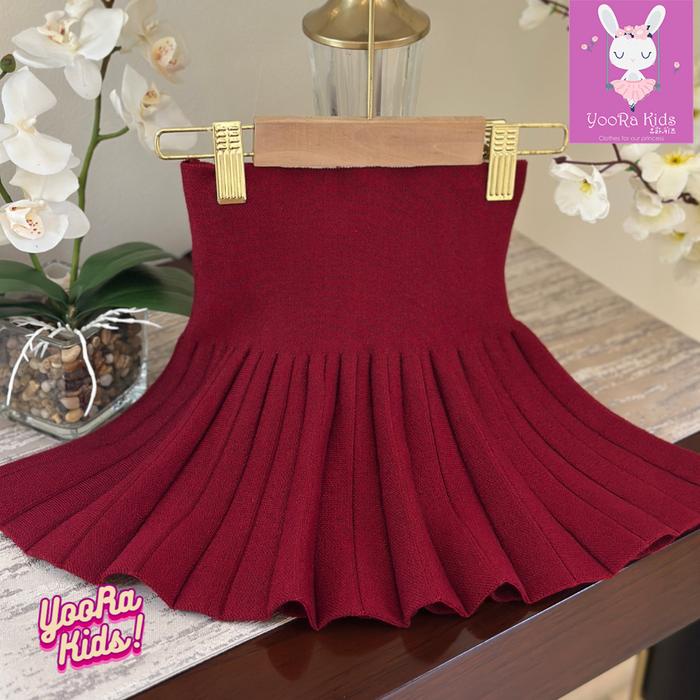 YOORAKIDS ROK CIRCULAR SKIRT RAJUT PLEATED ROK MELINGKAR TEBAL ANAK PEREMPUAN PREMIUM IMPORT CEWEK