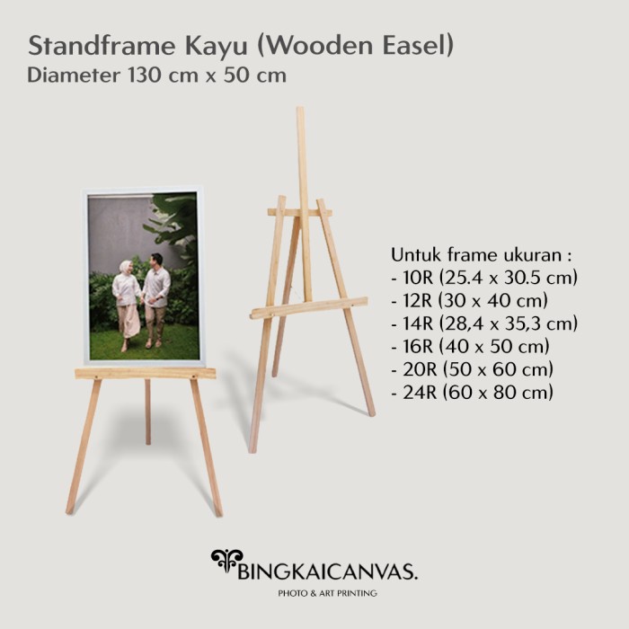 

pintar- Standing Frame Kayu Tempat Pigura Easel Kanvas - Besar