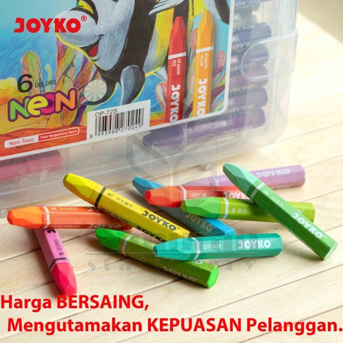 

pintar- Crayon Joyko 72 Warna Neon / Oil Pastel OP-72S / Krayon Minyak 72W