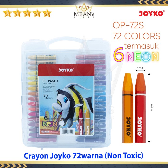

pintar- Crayon 72 Warna Joyko / Oil Pastel 72s / Crayon Oval 72 Warna