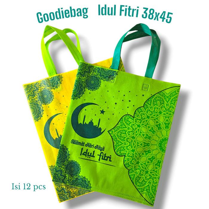 

party- Tas Goodiebag Spunbond Edisi Lebaran Idul Fitri 38x45 Jumbo Belanja Goodie Bag