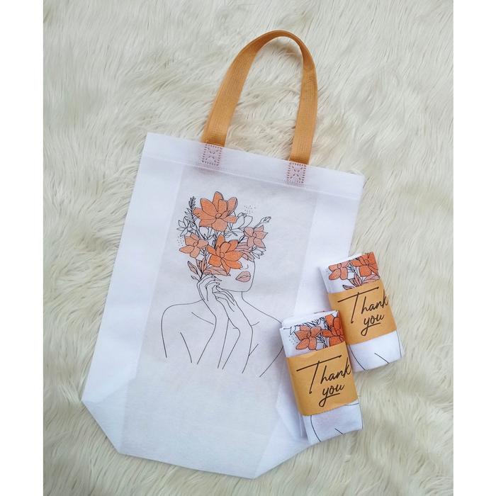 

party- (ISI 12 PCS ) Tas Goodie bag Souvenir (Ready Stok) spunbond abu\