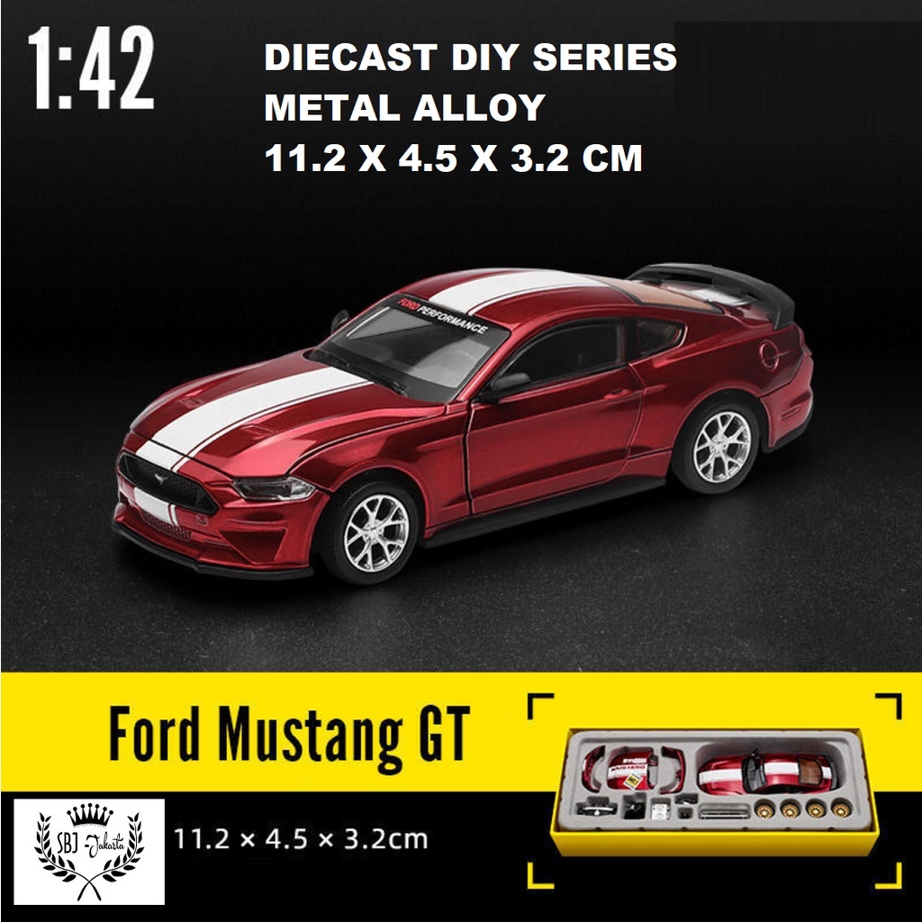DIECAST MOBIL FORD MUSTANG GT LANDROVER DEFENDER SUZUKI JIMNY DIY SERIES SKALA 1:42 ORIGINAL CCA