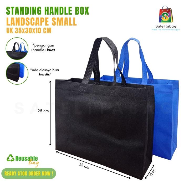 

party- (ISI 12PCS) Tas Goodie Bag Souvenir Handle Landscape 35x30x11 Belanja