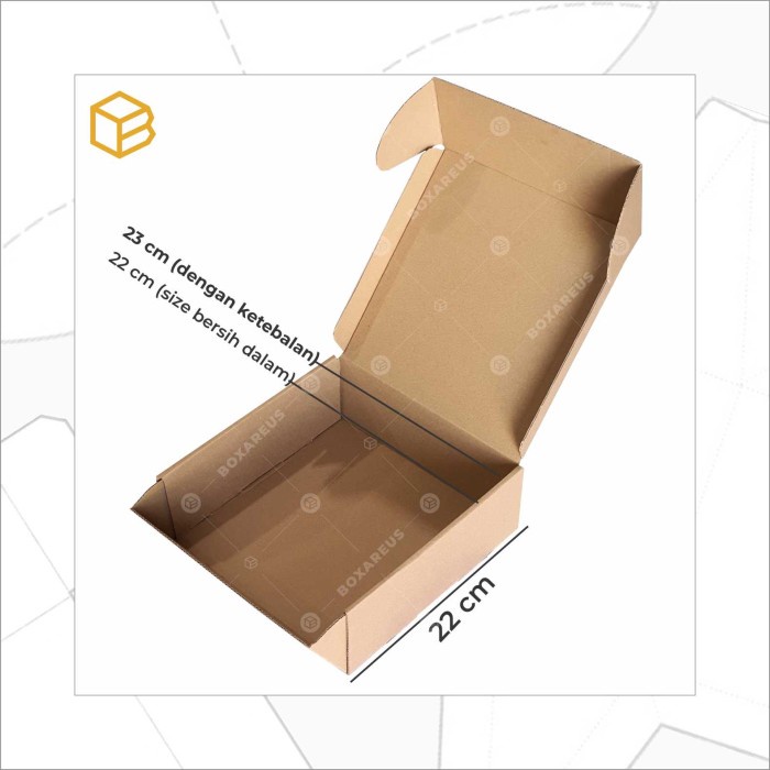 

party- Dus Pizza Box Kotak Packing Karton Corrugated 22x22x8cm - PZ222208