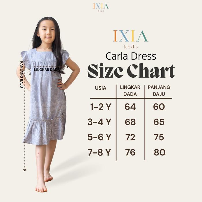 [ IXIA KIDS ] CARLA DRESS / DRESS ANAK PEREMPUAN 1-8 TAHUN