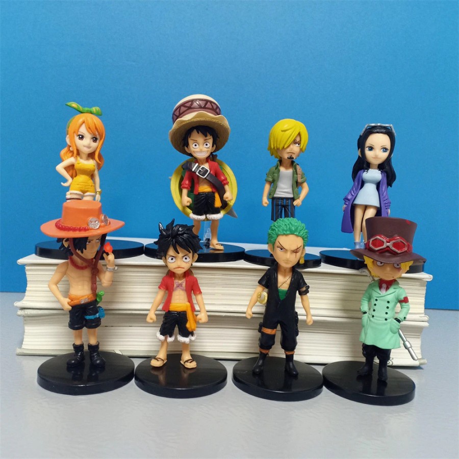 ACTION FIGURE ONE PIECE LUFFY ZORO SABO NAMI STAMPEDE SET 8 PCS