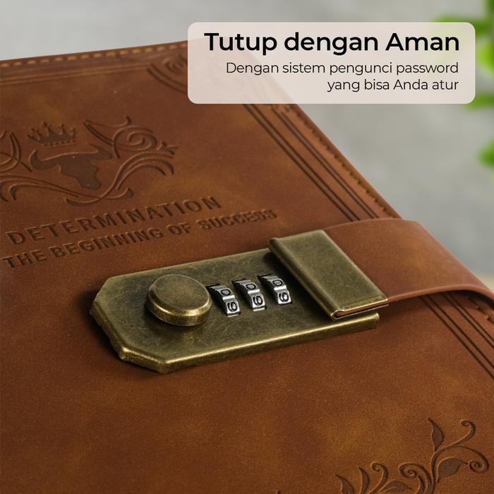 

Toddi Buku Jurnal Leather Diary A5 68Gsm 200 Halaman Grid With Lock - Td100 Baru