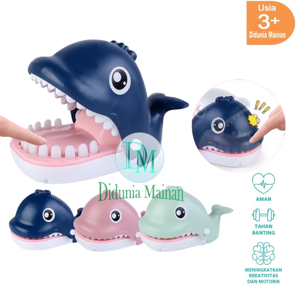 Mainan Prank Anak Gigit Jari Whale Dentist Game Gigi Ikan Paus