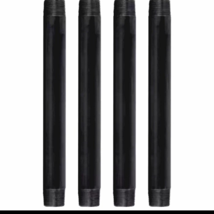 pipa besi drat luar 1/2 inch - pipa drat panjang 15cm - 80cm