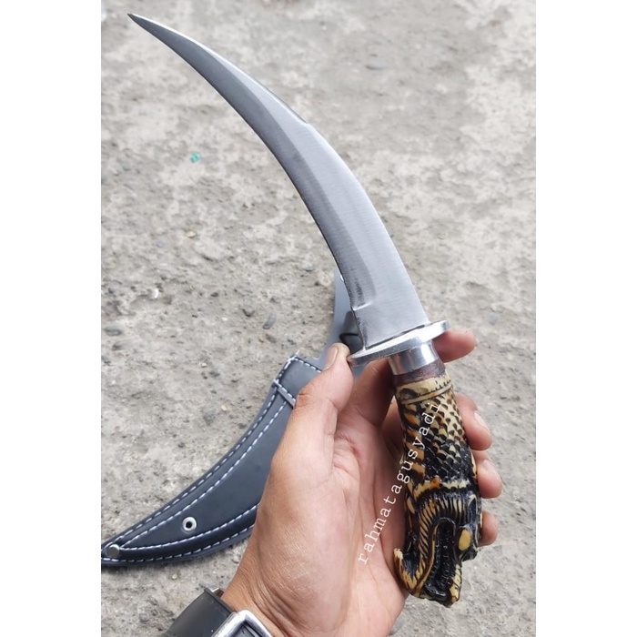PREMIUM Pisau belati pisau daging pisau berburu pisau survival ukiran naga
