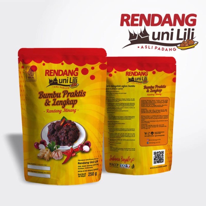 

AO808 Bumbu Rendang Instan TANPA TAMBAH SANTAN Kemasan 250gr By UNI LILI SALE