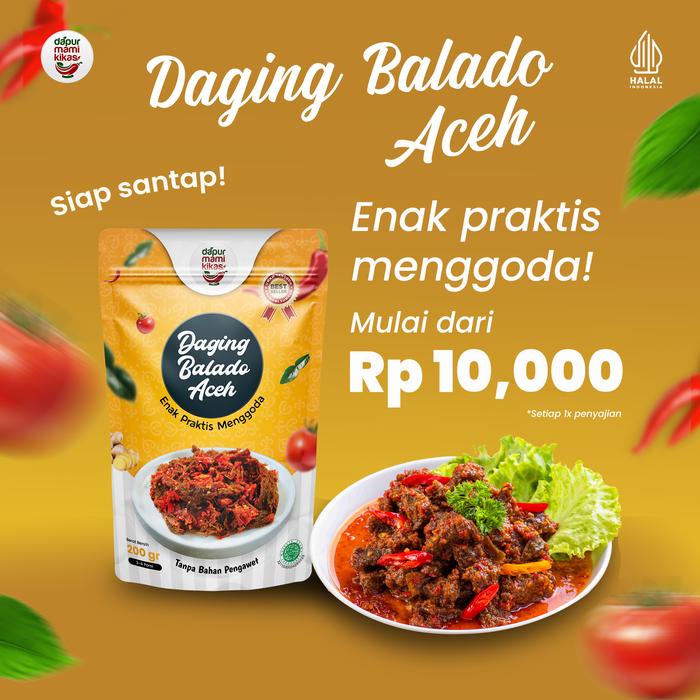 

KF340 DapurMamiKikas - Daging Sapi Bumbu Balado - Makanan Instan Khas Aceh - Daging Sapi Balado 200g