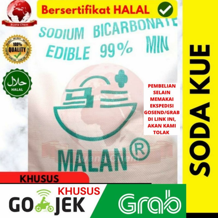 

Lezat- Soda Kue 25 KG KHUSUS GOSEND ex MALAN/ Sodium Bicarbonate/ Baking Soda