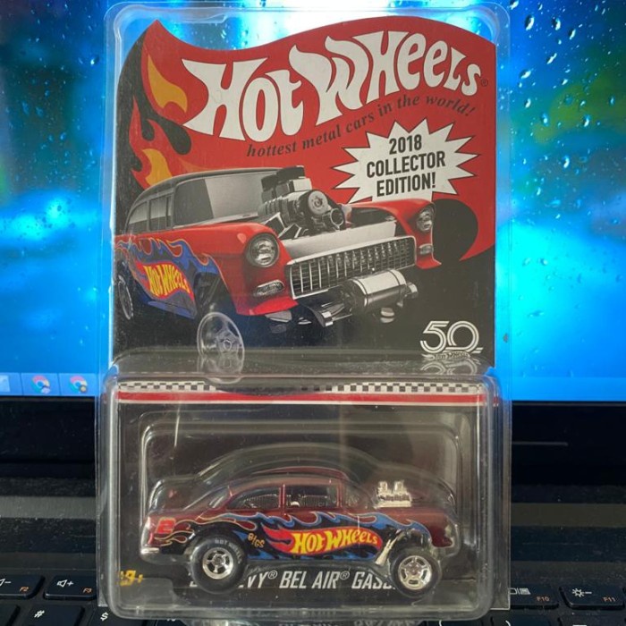 HOTWHEELS RLC 55 CHEVY BEL AIR GASSER RED MERAH - 2018 COLLECTOR