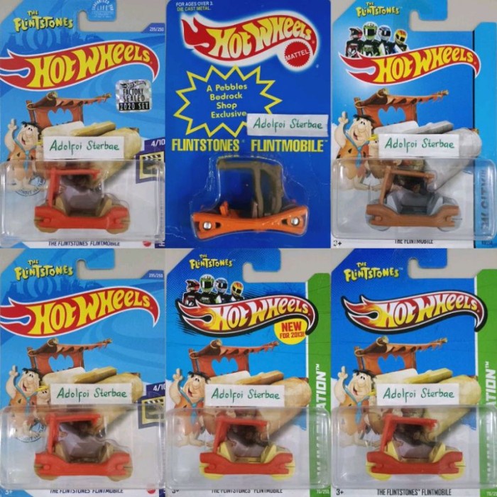 BJ - HOTWHEELS HOT WHEELS THE FLINTSTONES FLINTMOBILE HW SCREEN TIME FACTORY SEALED SHORT CARD HW