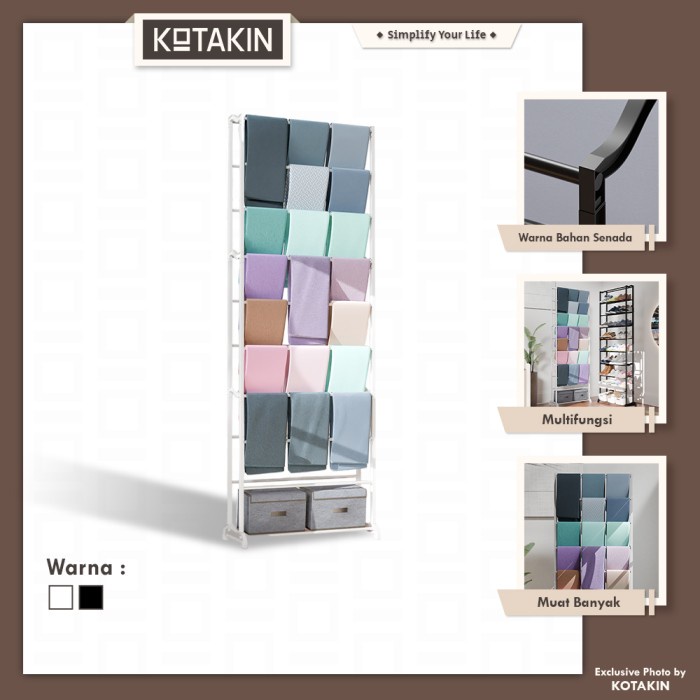 PREMIUM Rak Hijab 10 Susun 2 Sisi Gantungan Kerudung Hanger Jilbab Multifungsi Kokoh