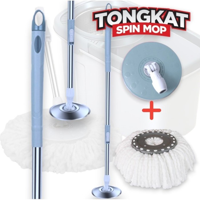 PREMIUM Pel Tongkat Putar Spin Mop Gagang Pel Spin Mop / Alat Pel Alat Tongkat Pel Spin Mop