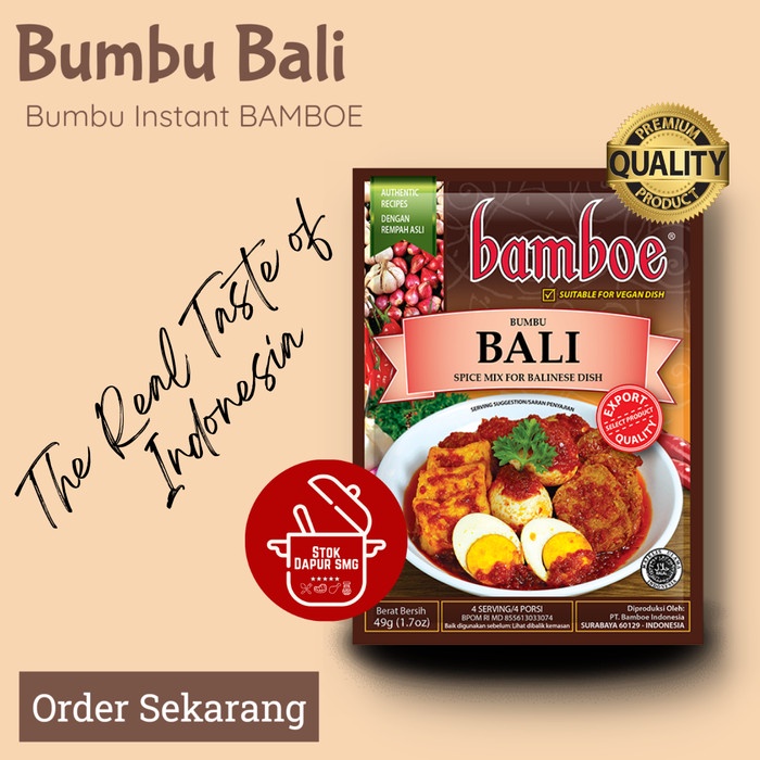 

EY576 Bumbu Masak Instan BAMBOE Indonesia Export Quality BUMBU BALI 49gr CUCI GUDANG