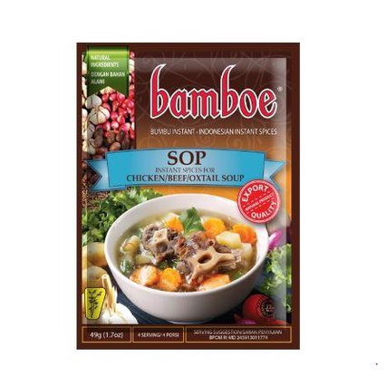 

YQ340 Bumbu sop instan bamboe 49 Gram Untuk 4 Porsi CUCI GUDANG
