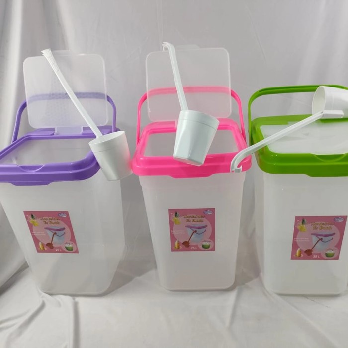 PREMIUM TEMPAT ES BUAH + GAYUNG 25 LT CONTAINER AQUARIUM ES KELAPA DISPENSER