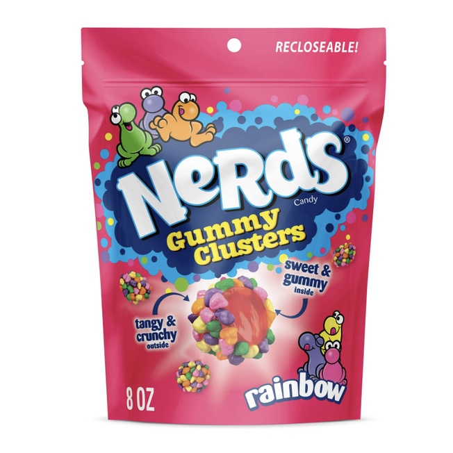 

Nerds Gummy Clusters Candy Resealable Bag 227g