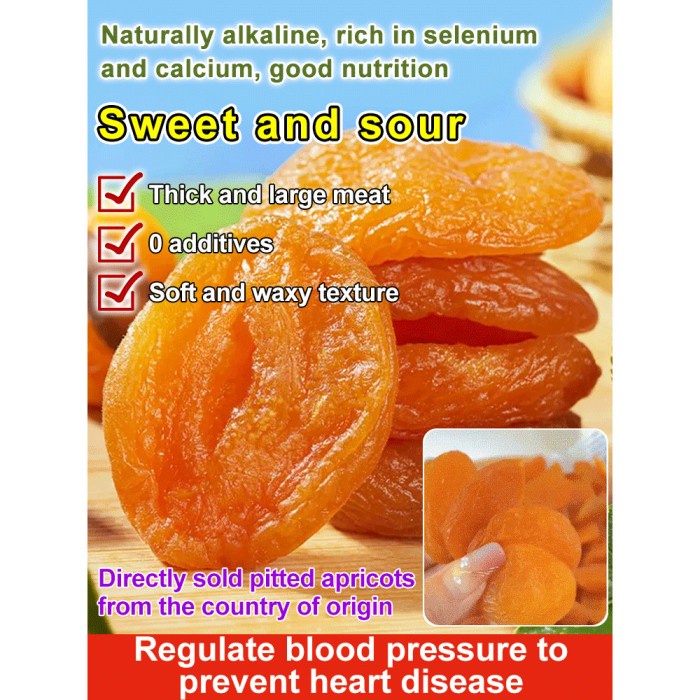

Manis dan LembutTanpa bahan tambahan dan aprikot merah kering tanpa biji 250g/100g/Buang biji