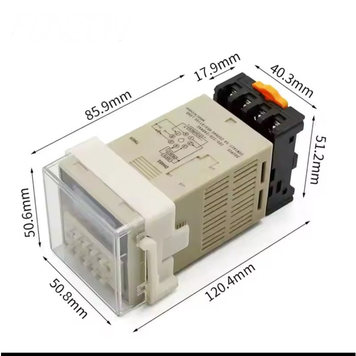 TERBAIK/// Digital LED Timer Relay Switch DH48S-2Z 0.01S-99H99M With Socket Base AC 220vDelay Timer