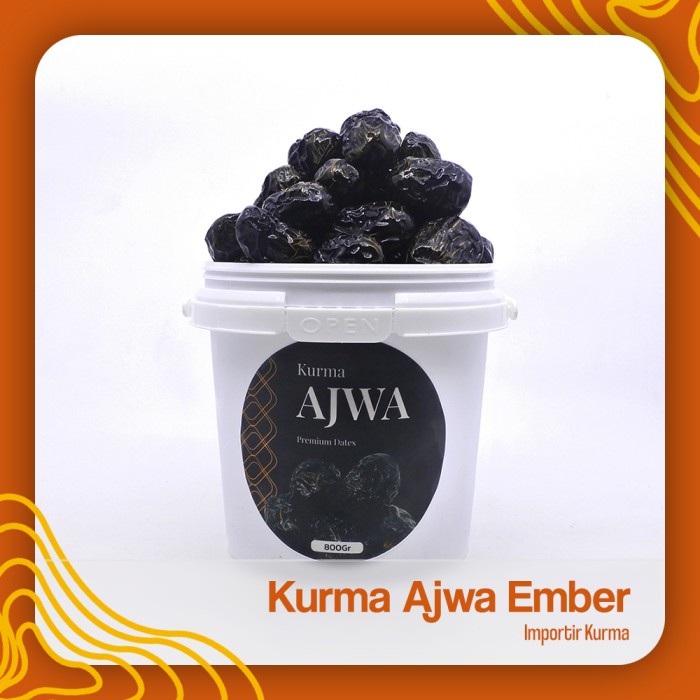 

Lezat- KURMA AJWA MADINAH PREMIUM 800 Gram / AJWA MADINAH KURMA NABI EMBER