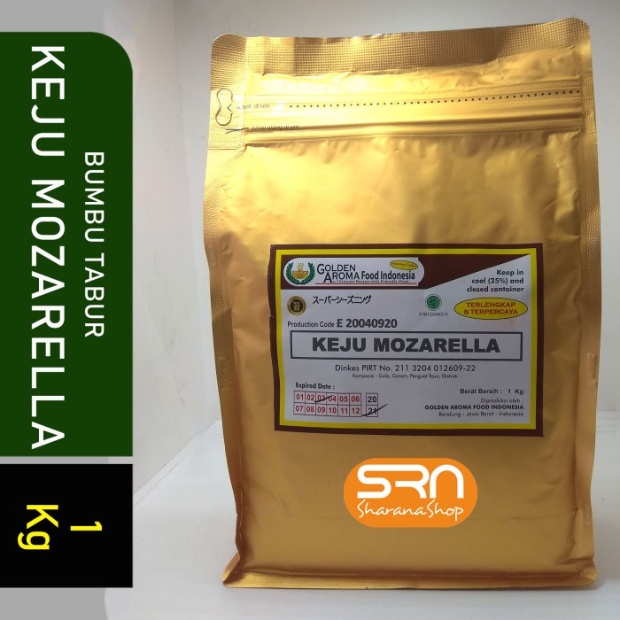 

Lezat- BUMBU TABUR 1 KG RASA KEJU MOZARELLA HALAL, KEMASAN ALUMUNIUM ZIP LOCK