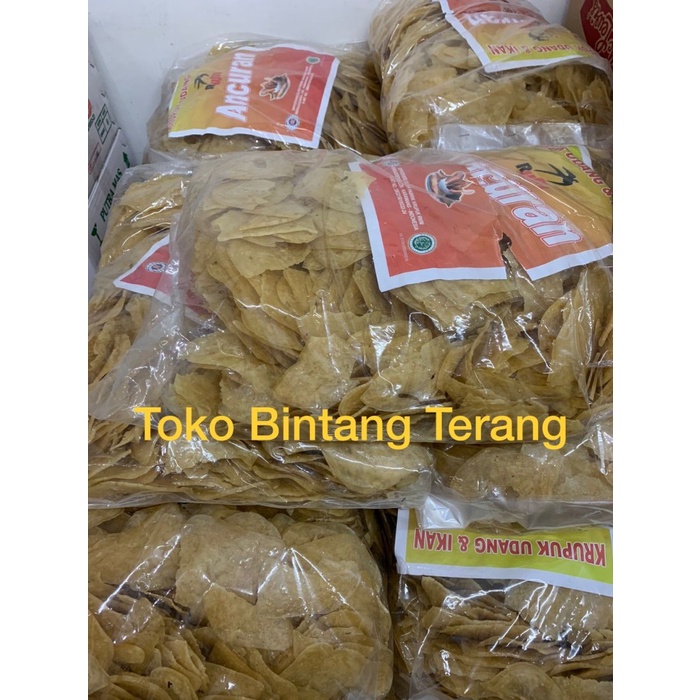 

Kerupuk / Krupuk Udang Ikan RWM Walet Ancuran per 1 BAL /BALL 5 kg Dus