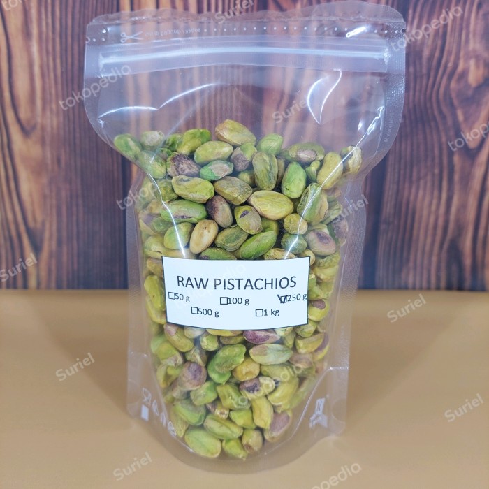 

Pistachio kupas mentah tanpa cangkang ( raw pistachios ) unsalted 250g