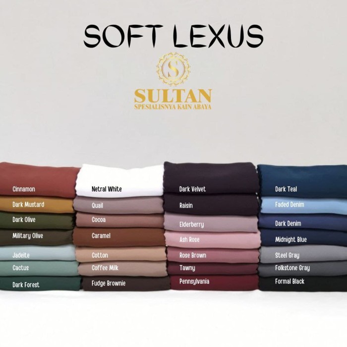 (GoodSeller) Kain Sultan Bahan Abaya Soft Lexina Soft Lexus Untuk Bikin Gamis