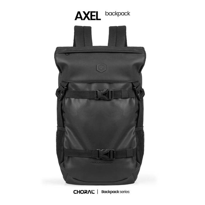 Choral Axel Backpack Tas Ransel Pria Tas Punggung Tas Travel Ransel Hitam