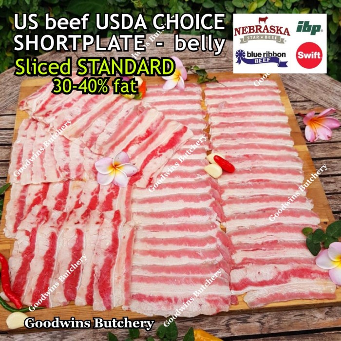 

Lezat- 1kg FRESHLY SLICED beef short plate YAKINIKU TERIYAKI SHABU2, SWIFT US