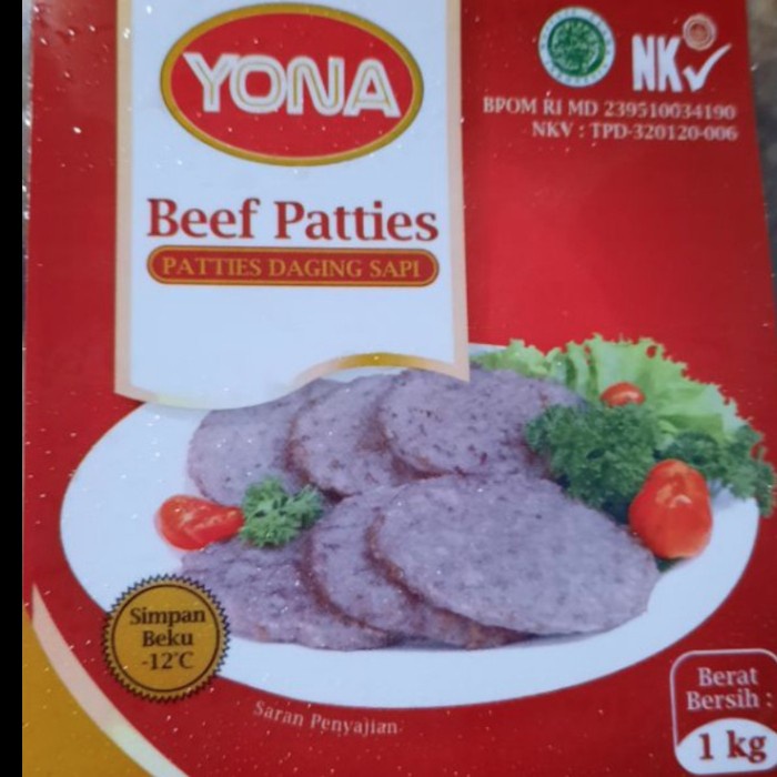 

Lezat- YONA Beef Patties 1kg isi 20