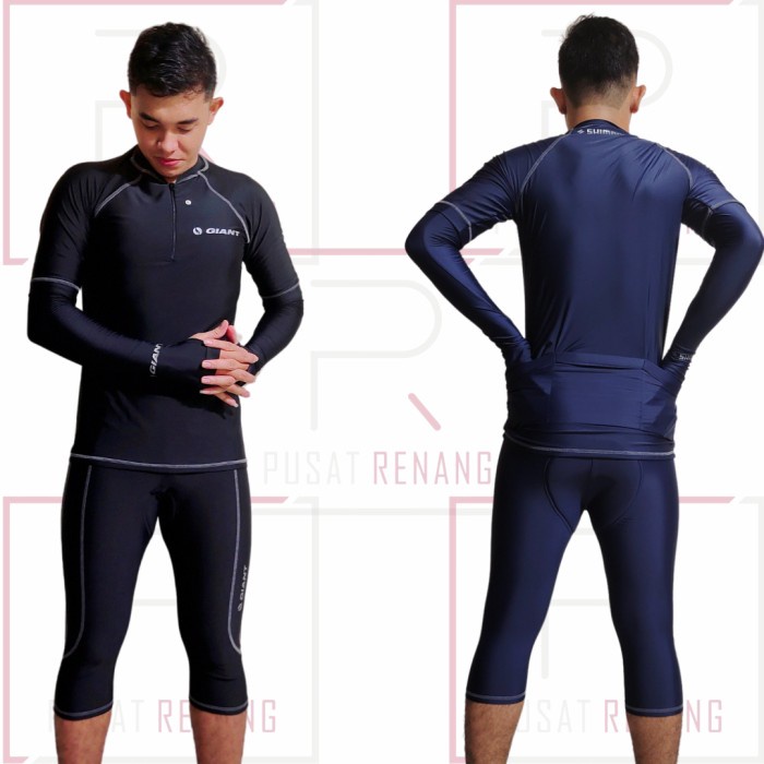 Pakaian Baju Celana Set Jersey Sepeda Padding Busa Pria Wanita