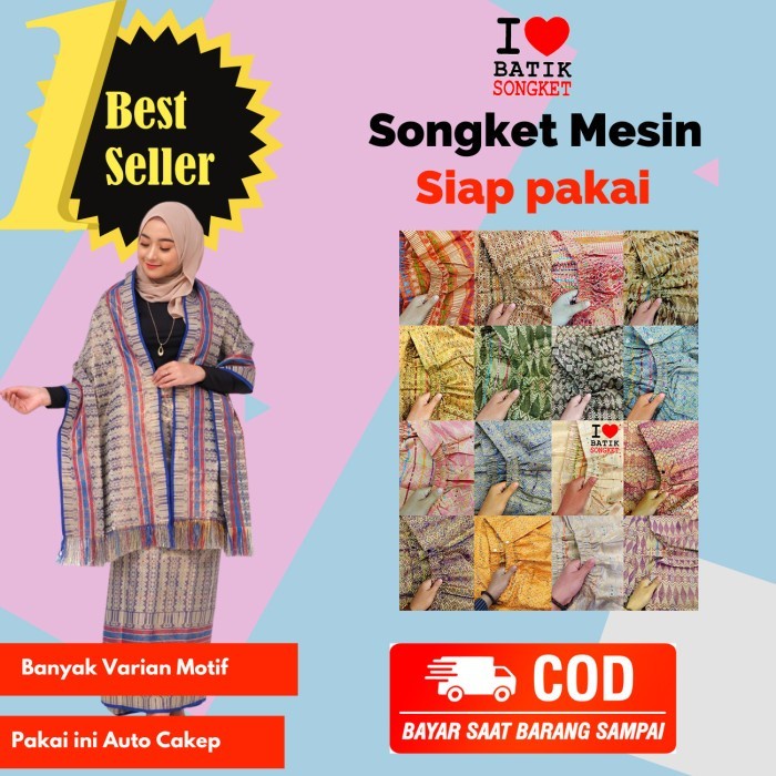 Rok Songket Thailand Sarung Selendang Jadi Siap Pakai Bridesmaid