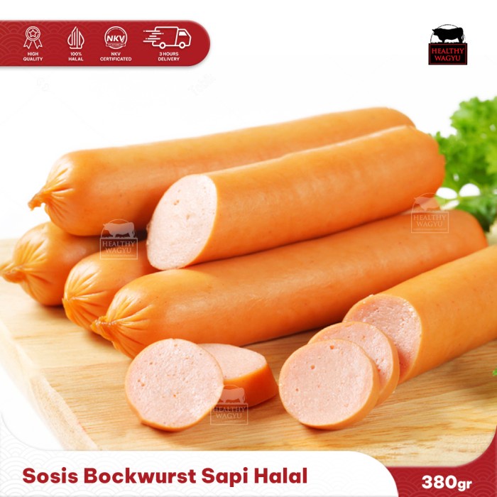 

Lezat- Sosis Bockwurst Beef Sausage Halal 380gr Healthy Wagyu