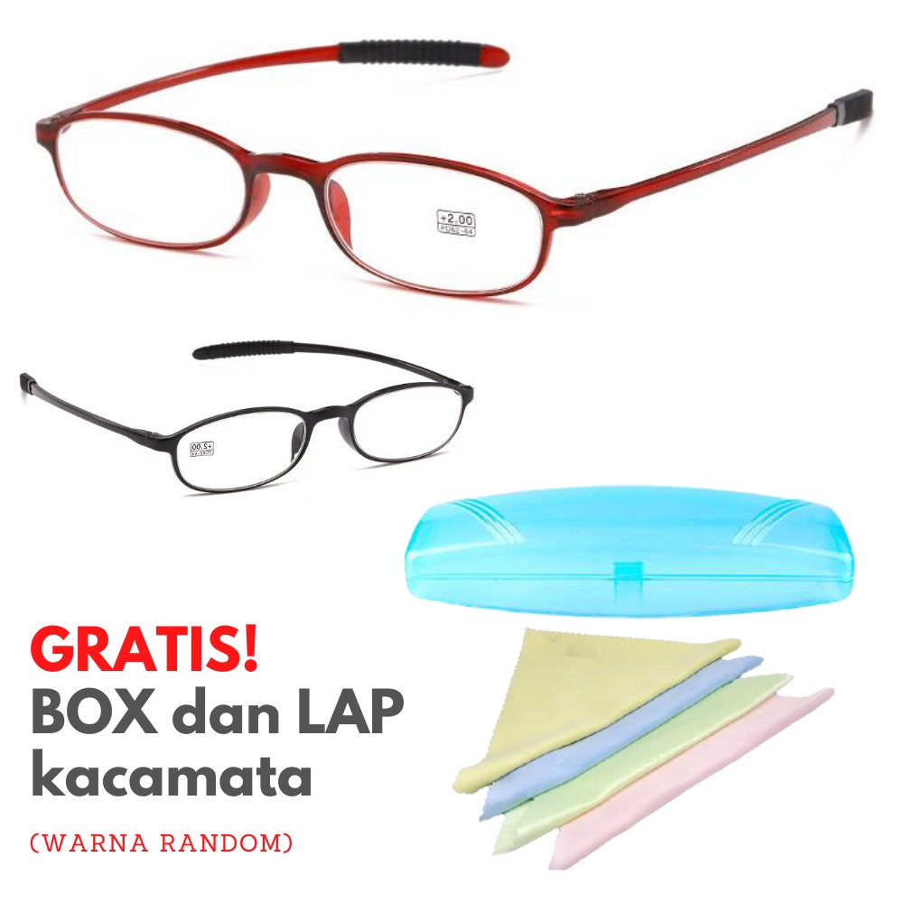 TrendyGaya- Kacamata Plus / Kacamata Baca Gagang Lentur (TR 90) Tidak Patah Untuk Pria dan Wanita