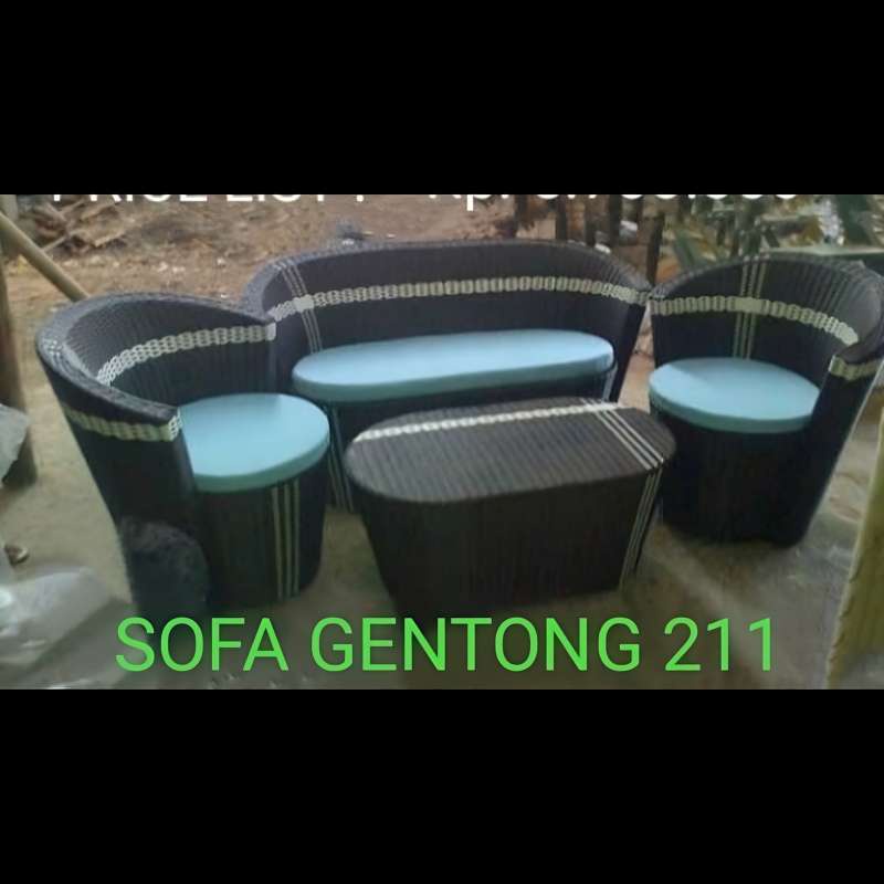Sofa Minimalis / Kursi Tamu Gentong Rotan Sintetis Helios *