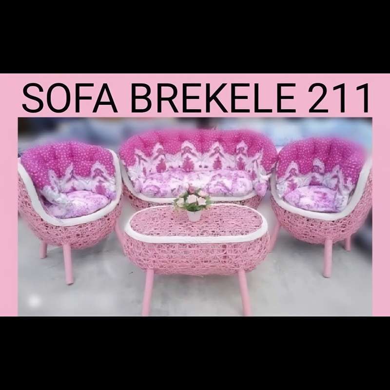 Sofa Minimalis / Kursi Tamu Brekele Rotan Sintetis Helios *