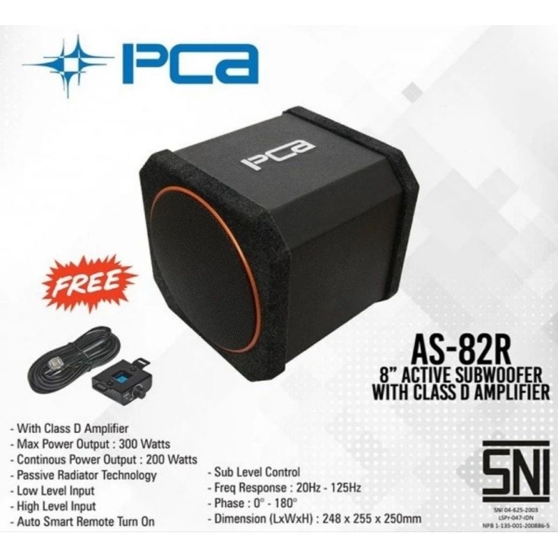 BASTUBE PCA 8" INCH AS- 82R BASS BOK PCA AS 82R SUBWOOFER AKTIV PCA 8 INCH AS 82 R