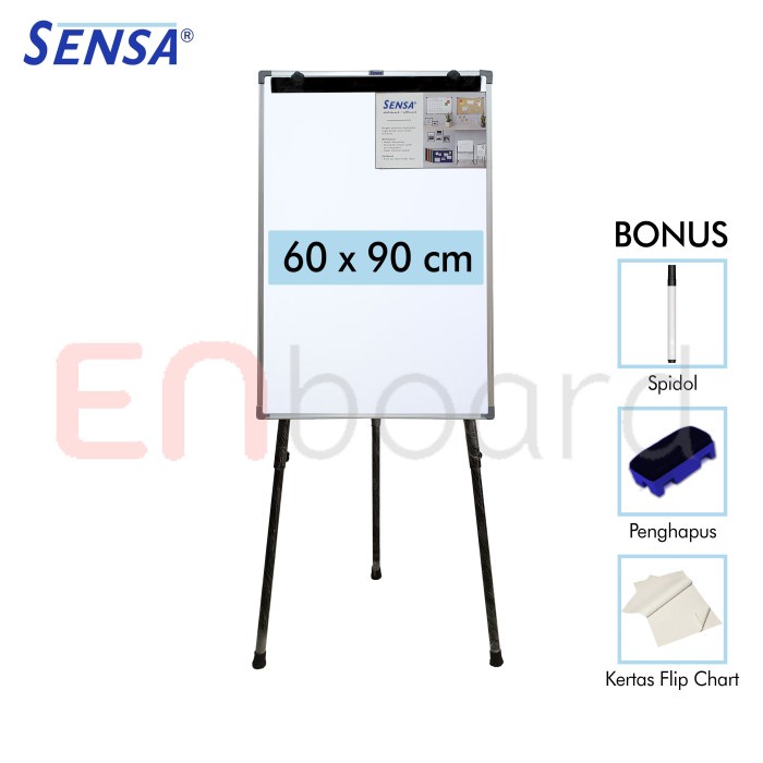 

TERLARIS Flip Chart / Flipchart / Papan Presentasi Non Magnet Sensa 60 x 90 cm