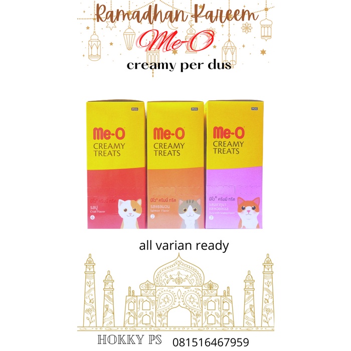 Me-O Meo Creamy Snack Kucing Per Box Dus Isi 12 Sashet