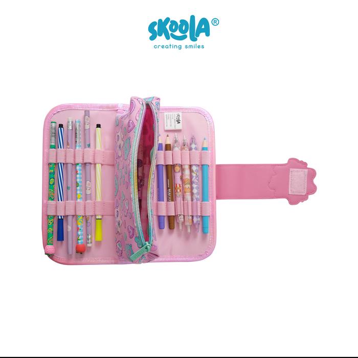

TERLARIS Skoola Tempat Pensil Lipat 3 Pencil Case Threefold Stationery Anak Perempuan Lucu Unicorn