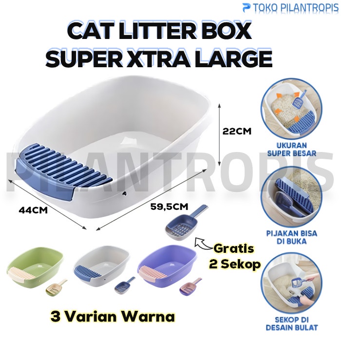 Pet- LITTER BOX KUCING JUMBO XL TEMPAT PUP BAK KOTAK PASIR KUCING LITER BOX